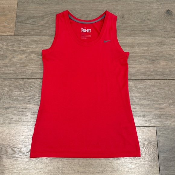 Nike Tops - NIKE Red Dri-Fit Polyester Active Workout Gym Exercise Running Tank Top Size‎ XS